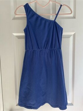 Best Beach by Tchibo Girls One Shoulder Blue Dress 134/140 EUC